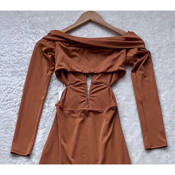 NWT Not Yours To Keep Sacha Midi Dress in Nude, Size XS - Picture 12 of 12